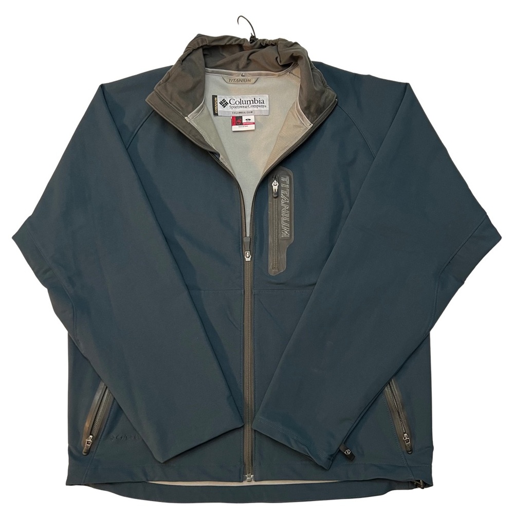 Columbia Titanium Tech Men's XL Interchange Ascender Jacket Navy Blue Softshell